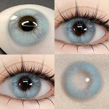 Popxstar  -2pcs Brown Colored Contact Lenses for Eyes Purple Beauty Halloween Makeup Lens Big Eye Lens Natural Look Gray Blue Lens