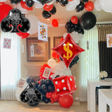 Popxstar  Casino Party Decoration Dice Balloon Lucky 7 Foil Balloon Latex Poker Balloons Casino Poker Party Las Vegas Wedding Decorations