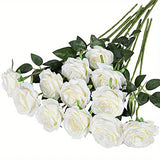 Popxstar 12pcs Realistic Artificial Rose Bouquet for Weddings, Birthdays, and More  for Floral Arrangements and Home Decor