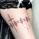 Sexy Thorn Tattoo Stickers for Women Herbal Art Fake Tattoos Arm Legs Temporary Tattoos Punk Sword Tassel Tattoo Sticker