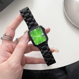 popxstar Laser Transparent Acrylic Strap for Apple Watch Band 42mm 46 41 38 45 44 49 40mm Women Bracelet for iWatch Series 10 9 8 7 6 5