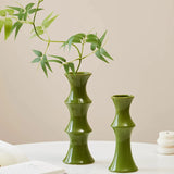 Creative bamboo joint ceramic vase hydroponics dried flowers flower arrangement desktop ornament home office decoration