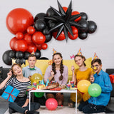 Popxstar  Black Red Theme Wedding Balloon Birthday Party Decoration Set Men's Birthday Anniversary Theme