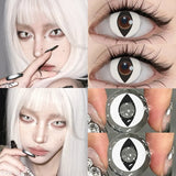 1 Pair New Crazy White Cosplay Lenses Contact Lenses Anime Black Eyes Soft Lenses Halloween Party Contacts Fast Shipping