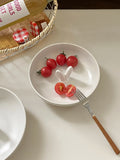 Popxstar 2Pcs/1Pc Ceramic Rabbit Ear Plate Cute Rabbit Ear Plate High-End Dinner Plate Fruit Plate Exquisite Girls Biscuit Plate Home Dessert Plate Suitable for Home Meal Party Dinner Plate Fruit Plate Gift