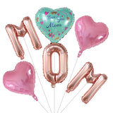 Popxstar 6Pcs Mom Mother's Day Set Festival Balloon Air Globo Home Mother's Day Party Decorations Kid Show Love Gift Baby Shower Supplies