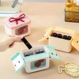 Popxstar  Dopamine Lipstick Storage Box with Lid Partition Rack Desktop Makeup Organizer Boxes Bow Cosmetic Storage Box Home Storage Gifts