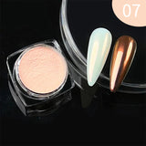 Popxstar Aurora Pearl Nude Pink White Nails Glitter Dust Chrome Moonlight White Rubbing on Powder Shell Mirror Pigment Nail Art Supplies