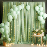 Popxstar 2PCS Sage green Backdrop Curtain for Party Wedding Wrinkle Free Photo Curtains Backdrop Drapes Fabric Decoration for Baby Shower