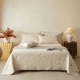 Popxstar  3Pcs Luxury Natural Cotton Linen Soft Comfortable Quilted Bedspread, Bed Cover, Mattress Topper, Bed Sheet, With Pillowcases