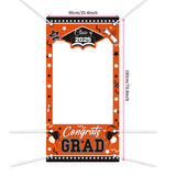Popxstar 1PC 2025 Graduation Photo Booth Prop Frame Banner for Class of 2025 Graduate Party Shooting Photo Background Prop Decor Supplies