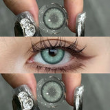 Popxstar  2Pcs Colored Contact Lenses Myopia Degree -0.00 to -8.00 Flower Talk Brown Eyes Beauty Pupil Gray Makeup Soft Lenses