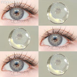 Popxstar  1pair Colorcon Contact Lenses Green Color Lens Natural Brown Eye Contacts Gray Pupils Beautiful Cosmetic Yearly Lenses