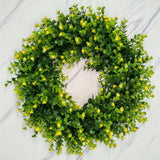 Popxstar spring decor 40cm Artificial Wildflower Wreath Handmade Colorful Spring Summer Floral Garland Background Wall Window Front Door Wedding Decor
