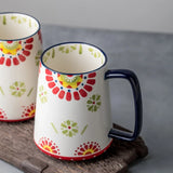 Popxstar  700ml INS Retro Ceramic Mug Coffee Creative Office Office Tea Drink Drinkware Couples CUP Gift