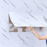 Popxstar 10-20pcs 30x60cm Self-Adhesive Marble PVC Floor Tiles Waterproof Peel Stick Wall Sticker Kitchen Bathroom Removable Home Decor ﻿