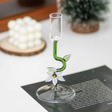 Popxstar  1pc Creative Glass High Footed Light Luxury Romantic Candle Holder Ornament for Home Decoration