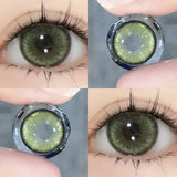 Popxstar  1Pair New Color Contact Lens Pupils Nature High Quality Myopic Green Lens Blue  Eyes - 0.00 to- 8.00 Diopter Lenses