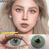 Popxstar 2025 New Fashion Color Contact Lenses for Eyes Green Colorful Makeup High level of comfort Yearly 2pcs/pair