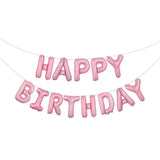 Popxstar  13pcs White Happy Birthday Balloon Foil Letter Ballons Baby Shower Kids Birthday Party Decoration Adult Balloon Banner Globos