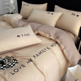 Popxstar  Nordic Luxury Egyptian Cotton Bedding Set King Queen Double Twin Size with Sheet Duvet Cover Pillowcases 1/2 People Bed Linens