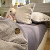 3/4pcs 100% Washed Cotton Bedding Set Single Double Duvet Cover Set with Button Closure Twin Queen King Bed Sheet Set Pillowcase