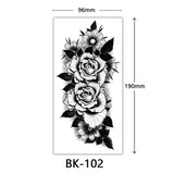 Popxstar Butterfly Fake Tattoo for Woman Black Flower Tattoo Sketch Tattoo Sticker  Rose Blossom Tattoo Temporary Waterproof