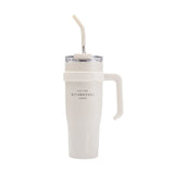 Large-capacity Water Cup, Autumn and Winter Insulated Cup, Men's Simple Office Straw Cup, Women's 304 Stainless Steel Ice Cup