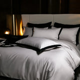 Popxstar  1000TC Egyptian Cotton Solid Color Bedding Set King Queen Size White Hotel Style Duvet/Quilt Cover Fitted Bed Sheet Pillowcases