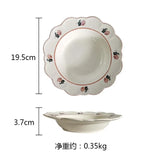 Popxstar  Ceramic Plate Household 8 Inch Flat Plate French Vintage Western Dish Flower Floret Porcelain China Tableware Baking