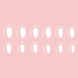 Popxstar  Blush Pink Almond Fake Nails Love Heart Bowknot Star Printed Acrylic Nails Press On 24Pcs Full Cover False Nails for Manicure