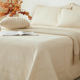 Popxstar  3Pcs Luxury Natural Cotton Linen Soft Comfortable Quilted Bedspread, Bed Cover, Mattress Topper, Bed Sheet, With Pillowcases