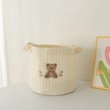 Popxstar INS Cute Baby Diaper Storage Bag Baby Supplies Toys Clothes Storage Bag Cotton Embroidery Multifunctional Mommy Storage Basket