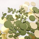 Popxstar  1Pack Sage Leaves Confetti Green Gold Pink Round Paper Confetti Wedding Birthday Party Decorations Baby Shower Table Scatter