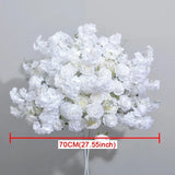 Popxstar White Cherry Blossom Rose Flower Row Runner Wedding Background Arch Deco Floral Arrangement Hanging Flower Row Centerpieces Ball