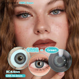 Popxstar  0~-6.50 1 Pair Colored Contact Lenses with Degree Myopia Lenses Natural Look Eye Contact Prescription Lenses