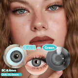 Popxstar 1 Pair Colorcon Colored Contact Lenses with Degree Myopia Lenses Blue Eye Lenses Green Lenses Natural Eye Lenses