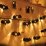 10LED Halloween Crow Spider Bat LED String Lights Halloween Party Decorations Home Bar Light Supplies Haunted House Props