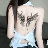 Couple Angel Wing Temporary Tattoos for Woman Back Herbal Tattoo Punk Fake Tattoo Waterproof Lasting Scar Cover Body Art Sticker