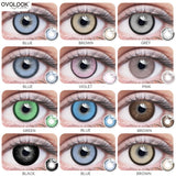 Popxstar  -2pcs pupils halloween Blue Green contact lenses for Eyes Natural Colored contact lenses Prescription myopia Brown Lens