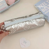 popxstar Cute Multifunctional Floral Pen Bag Student Cartoon Stationery Bag Large Capacity Pencil Case Stationery Organizer School Office