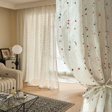 Popxstar 1 Panel Rural Style Living Room, Bedroom, Natural Flaxseed Bean Curtains, Semi Transparent Gauze Curtains