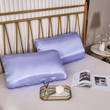 Popxstar Luxury Imitation Silk Elastic Band Pillow Cover Solid Comfortable Smooth Satin Pillowcase Queen High End King Size Pillow Cases