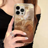 Korean Retro Gradual Gradient Aurora Iceberg Pattern Phone Case for iPhone 17 11 12 13 14 15 16 Pro Max XS XR 7 8 Plus 16e Cover