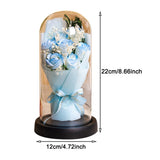 Popxstar  Eternal Rose LED Light Acrylic Cover Flower Valentines Day Gift Wedding Party Decor Artificial Rose Flowers Light Christmas Part