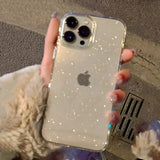 Popxstar Luxury Bling Glitter Clear Phone Case For iPhone 16 15 14 13 12 11 Pro Max X XR XS 7 8 Plus Shockproof Transparent Soft Cover