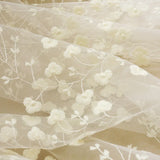 Popxstar  French Beige Lace Flower Embroidery Sheer Tulle Curtains for Living Room Bedroom Kitchen Window Drapes Voile Cheap Yarn Cortinas