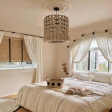 French Retro Dome Curtains for Arched Doors Carved Windows Gauze Partitions Living Room Study American Style Drapes Yarn