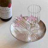 Popxstar Three-dimensional Butterfly Wine Glass Simple Round Glass Cup Creative Handmade Glass Wine Glasses  Champagne Cocktail Cup Gift