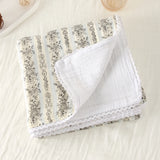 Popxstar Baby Blanket Printed Pure Cotton Baby Muslin Swaddle Blanket Breathable Newborn Quilt Soft Warm Core Children's Quilt 100*100CM